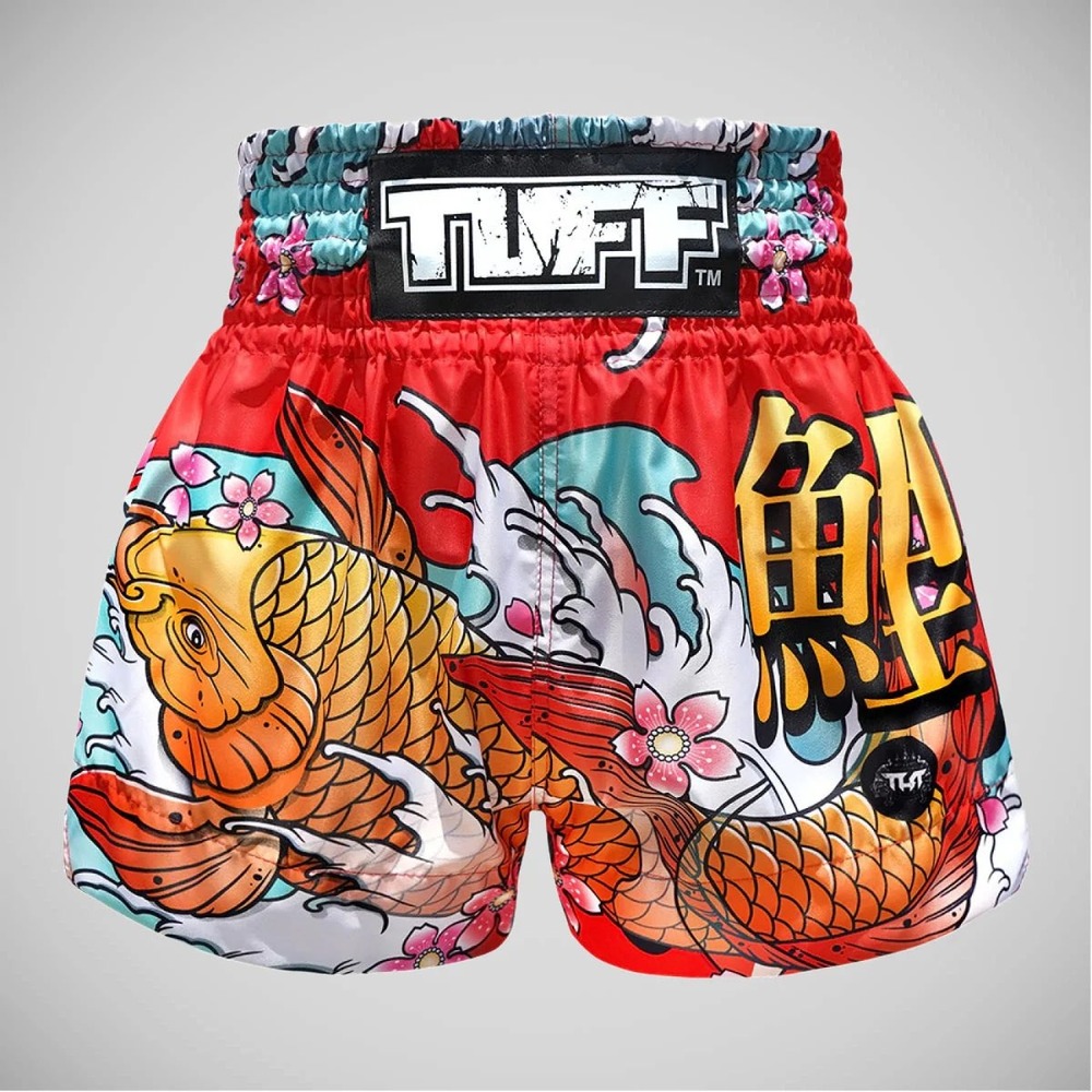 TUFF Muay Thai Shorts Koi Fish Print Women's Medium Kickboxing MMA Training